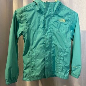 Girls north face rain jacket